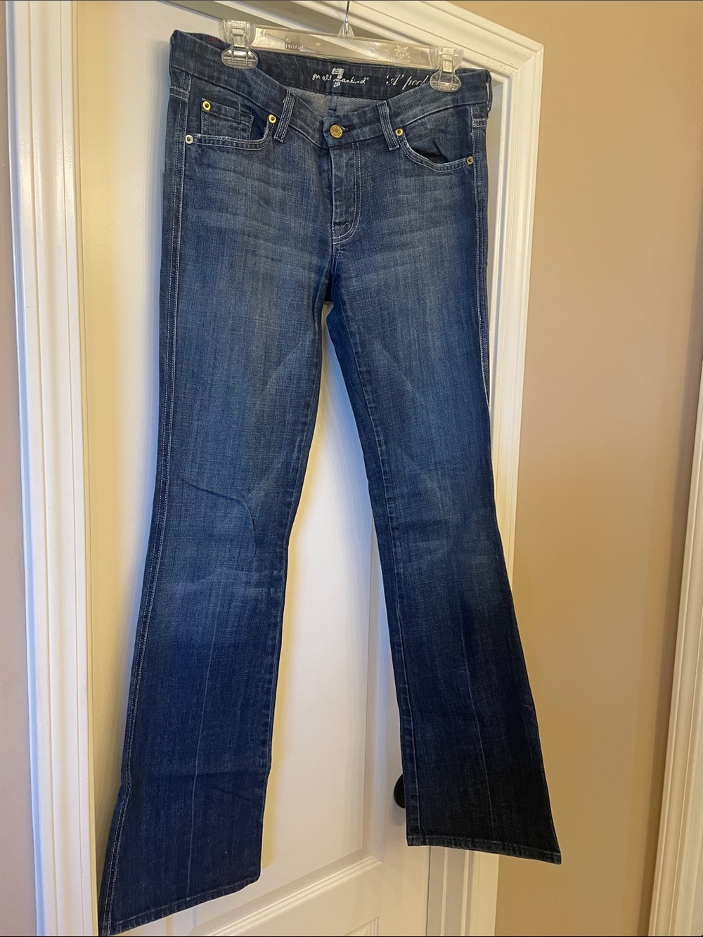 7 For All Mankind Medium Blue A-Pocket Flare Jeans